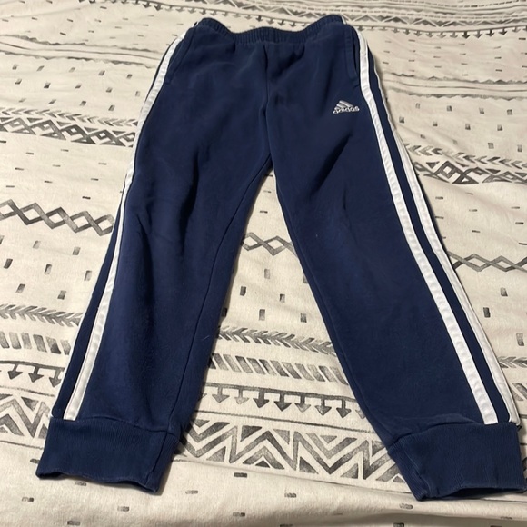 boys adidas 3 striped jogger size 7 sweatpants - Picture 1 of 3